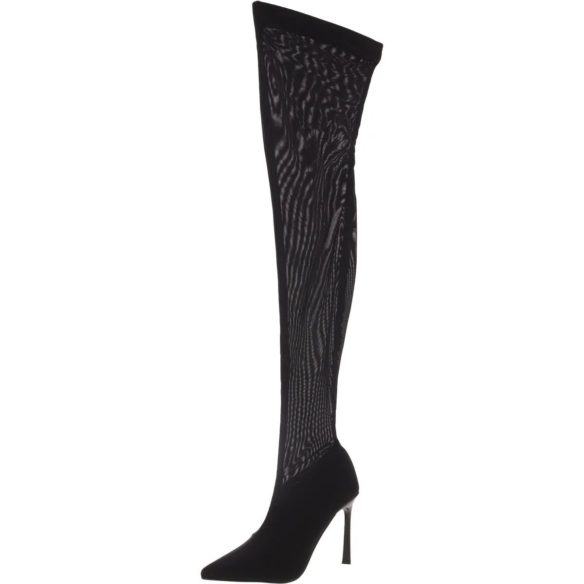 Evie Womens Sheer Pointed Toe Over-The-Knee Boots