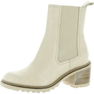 Far-Fetched Womens Leather Block Heel Ankle Boots