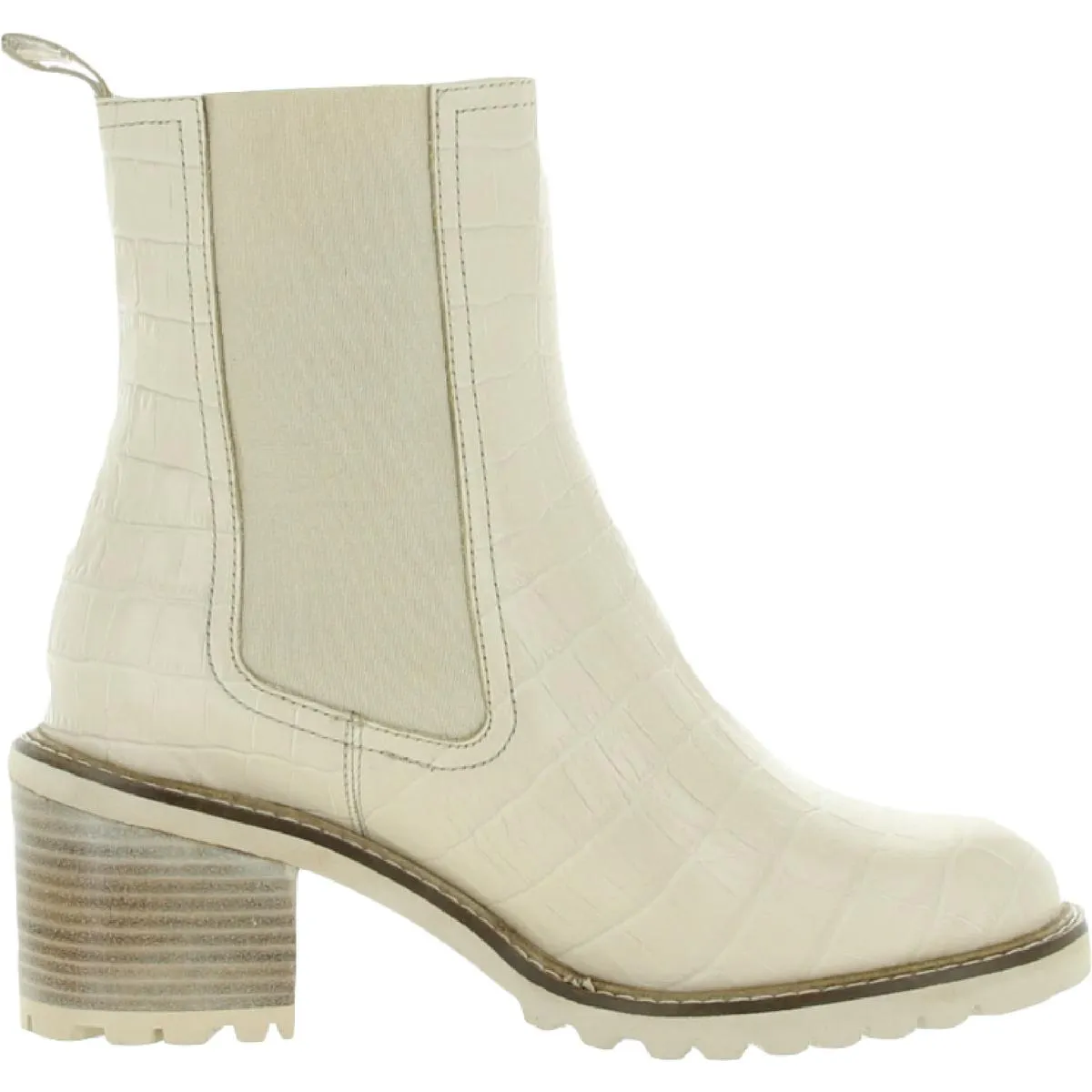 Far-Fetched Womens Leather Block Heel Ankle Boots