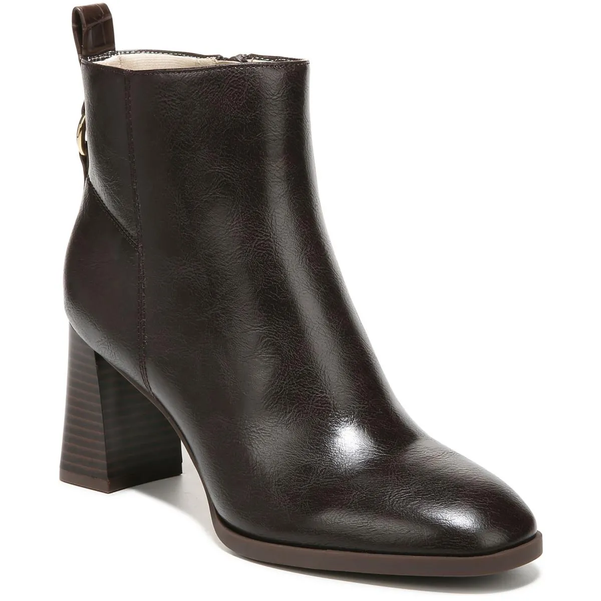 Farrah Womens Man Made Block Heel Ankle Boots