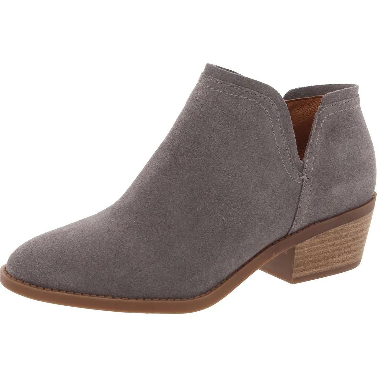 Ferolia Womens Suede Almond Toe Ankle Boots