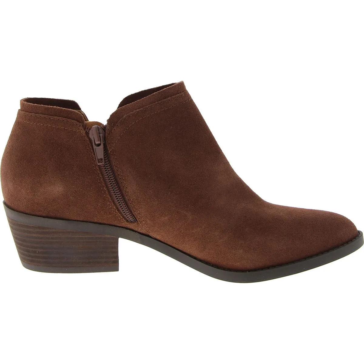 Ferolia Womens Suede Almond Toe Ankle Boots