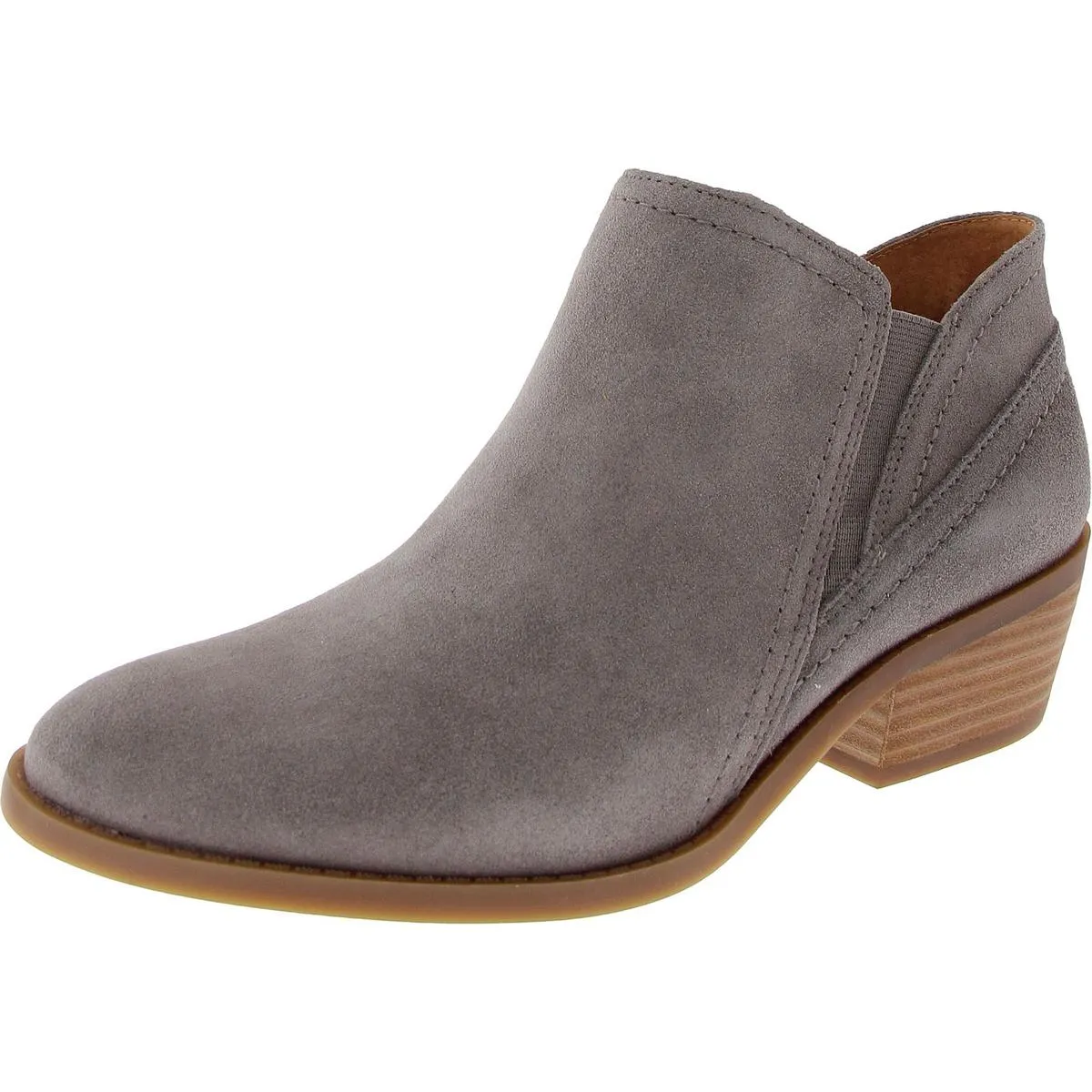 FIONAN Womens Leather Stacked Heel Chelsea Boots
