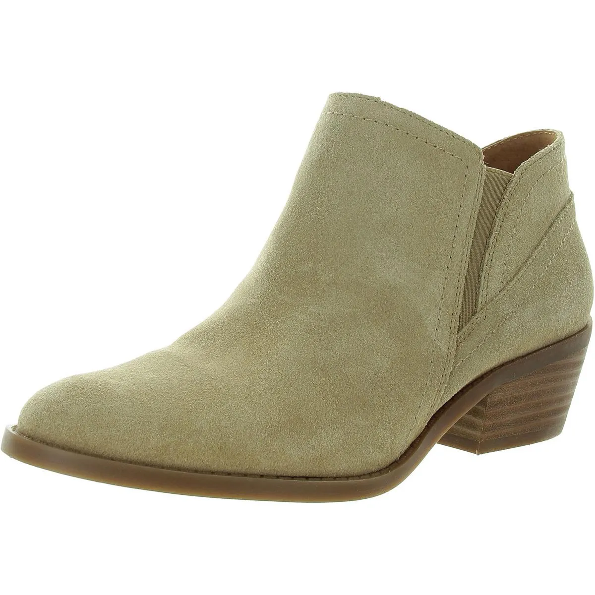 FIONAN Womens Leather Stacked Heel Chelsea Boots