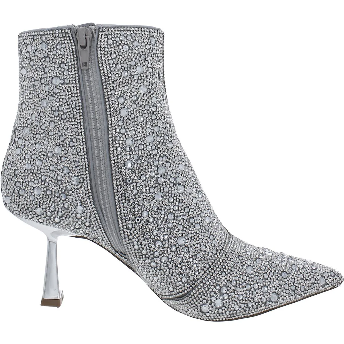 Flashee Womens Satin Rhinestone Ankle Boots