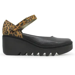 Fly London BAWO543FLY Mousse Cheetah Leather Women's Heels Shoes