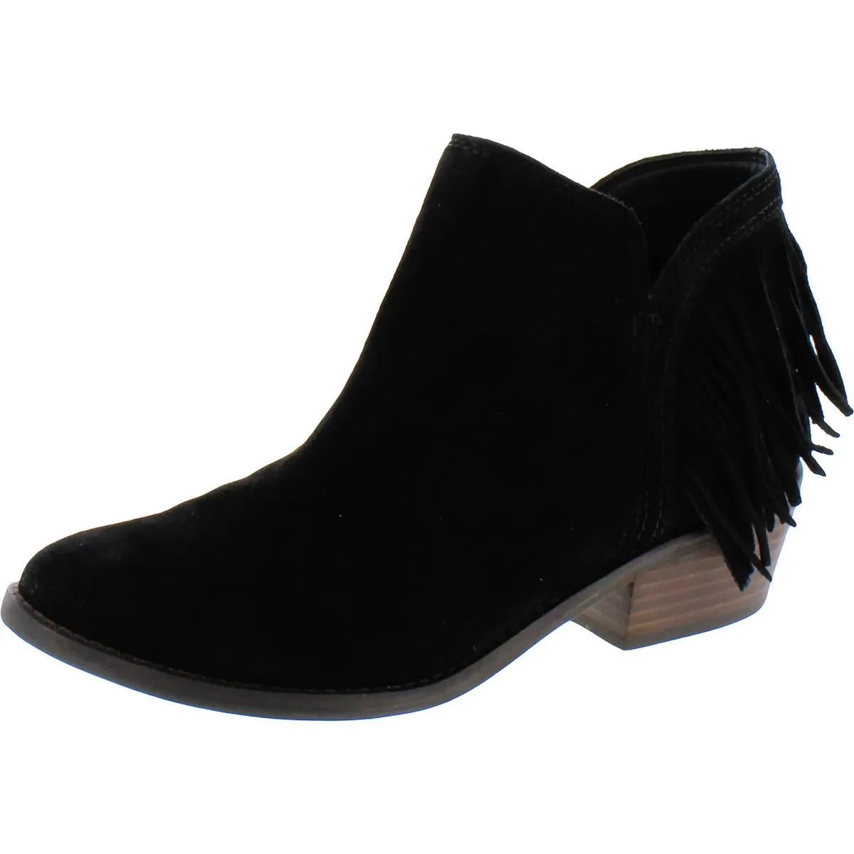 Freedah Womens Suede Fringe Ankle Boots