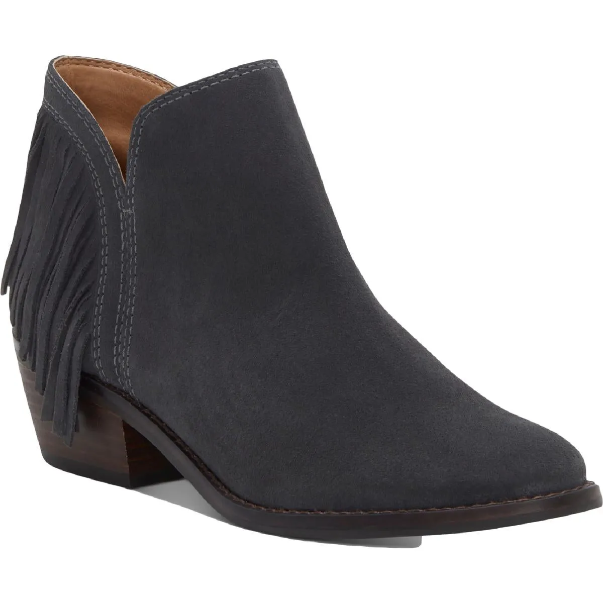 Freedah Womens Suede Fringe Ankle Boots