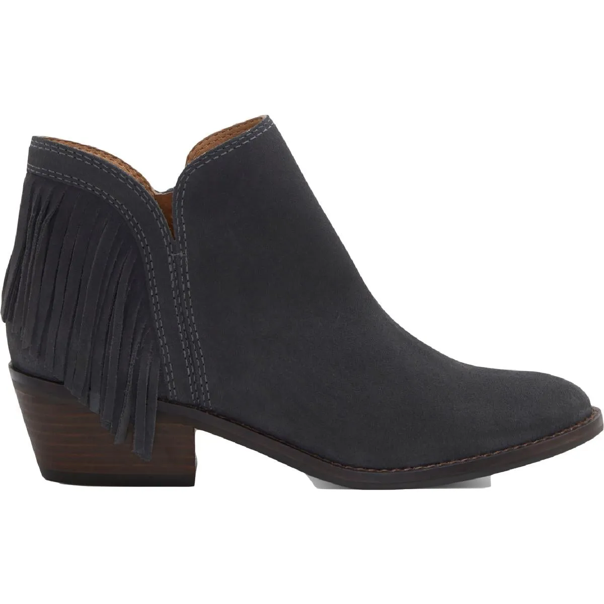 Freedah Womens Suede Fringe Ankle Boots