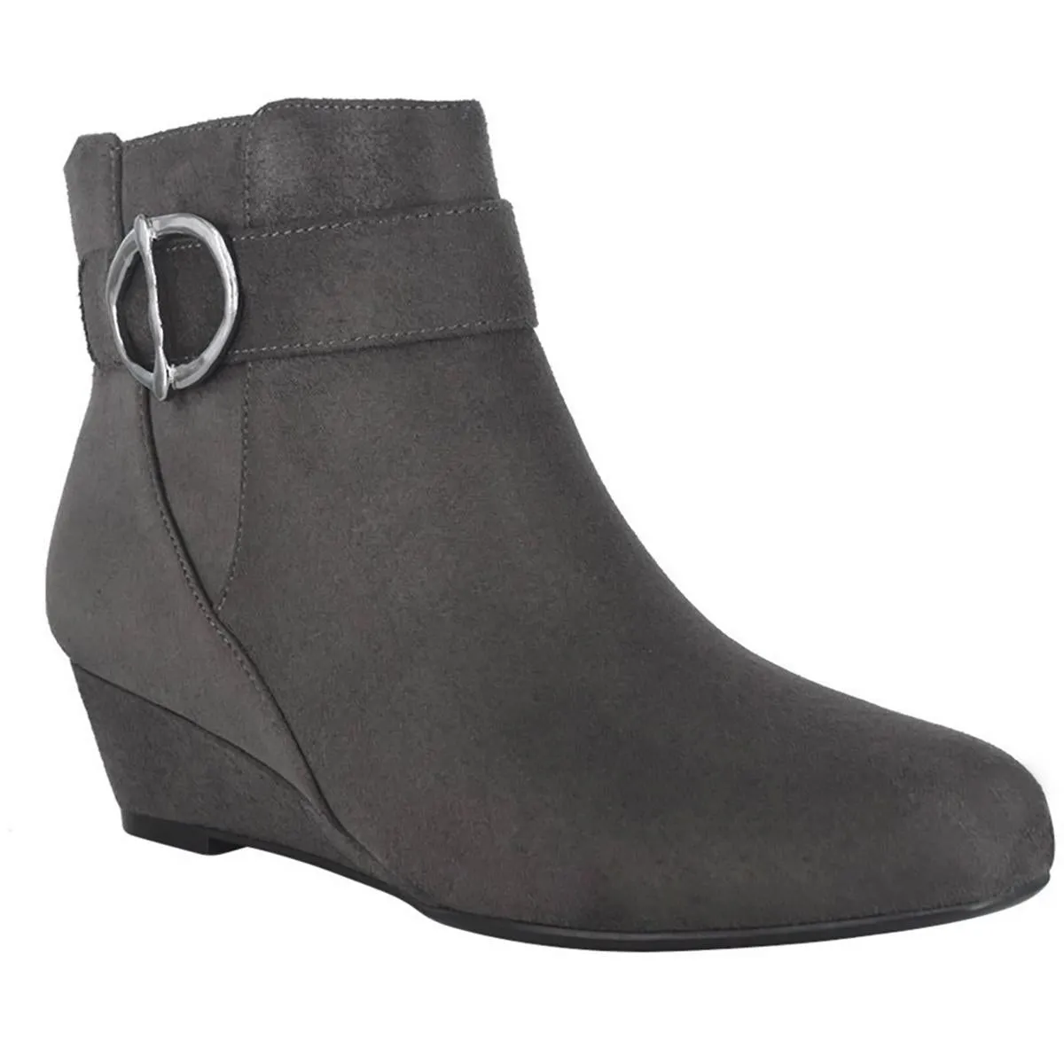 Garwin Womens Faux Suede Wedge Ankle Boots