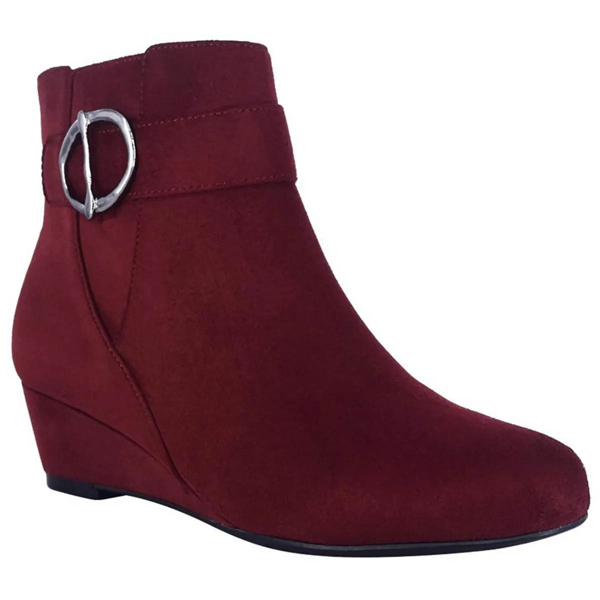 Garwin Womens Faux Suede Wedge Ankle Boots