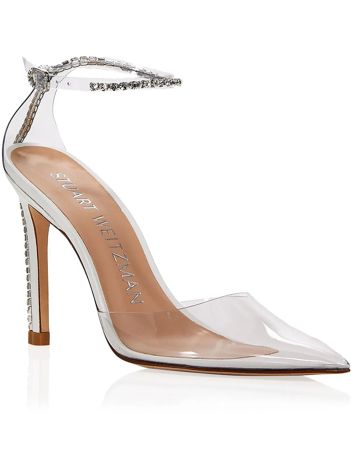 Glam 100  Womens Leather Ankle Strap Pumps