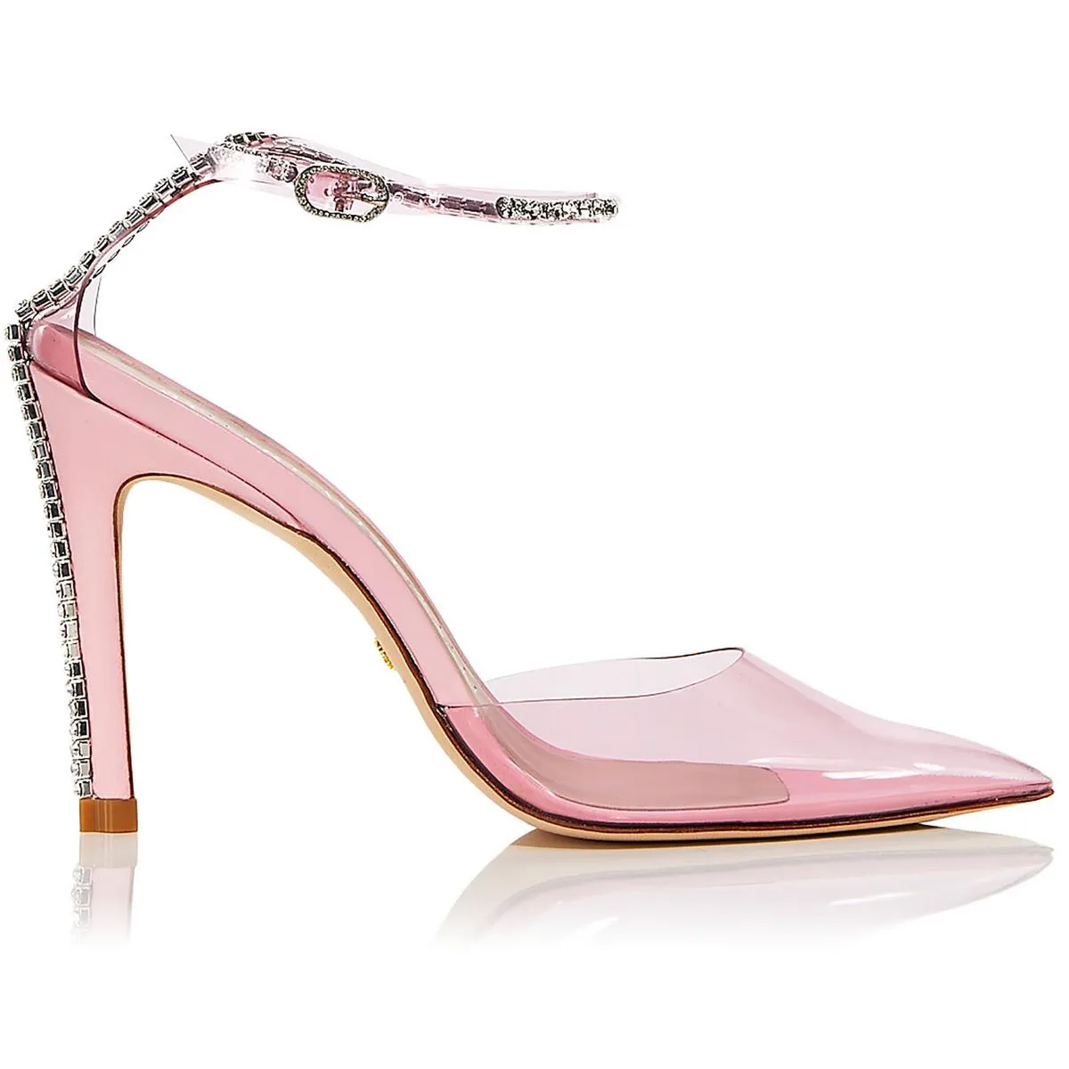 Glam 100  Womens Leather Ankle Strap Pumps