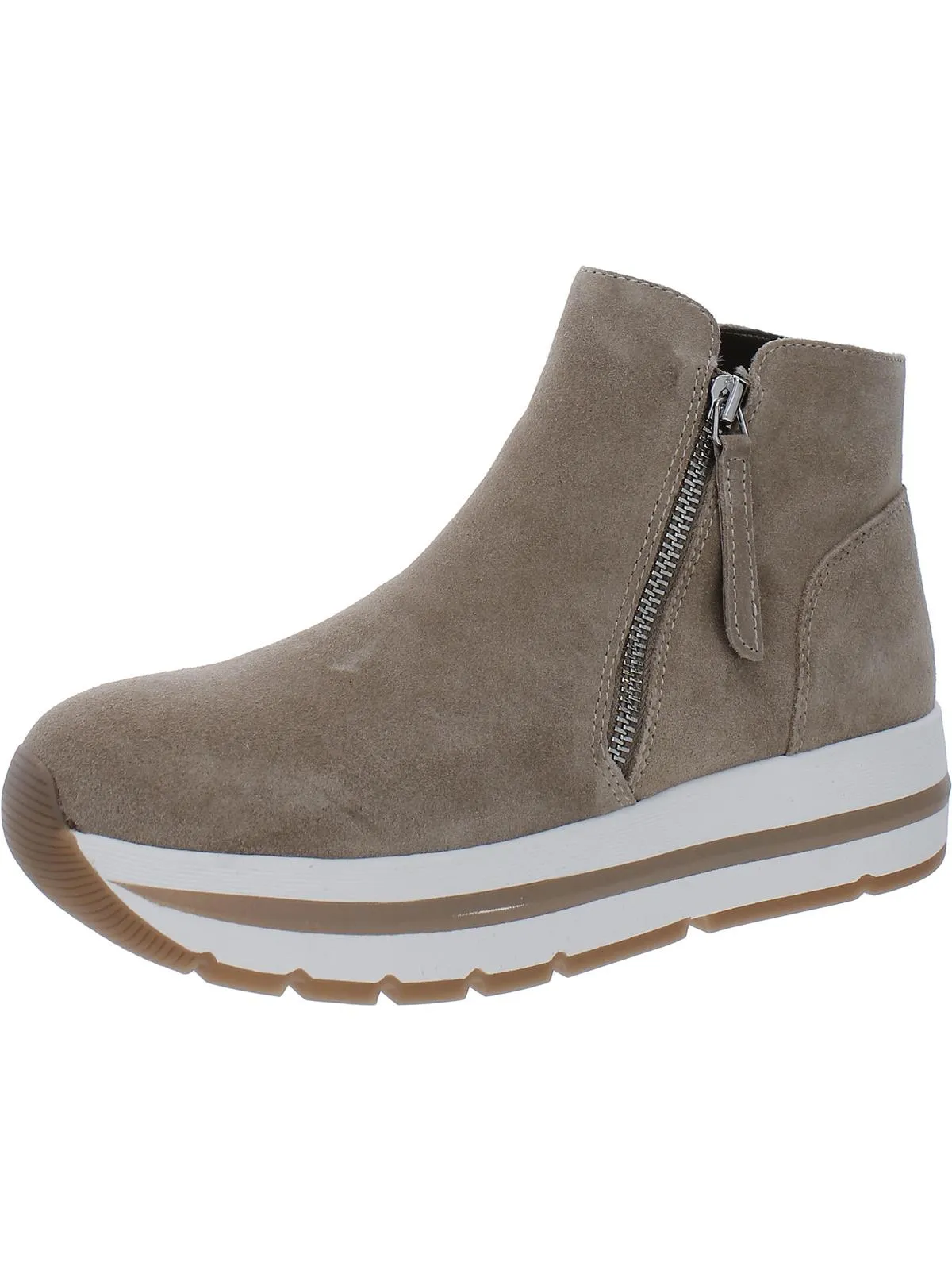 Glided Womens Leather Flatform Ankle Boots