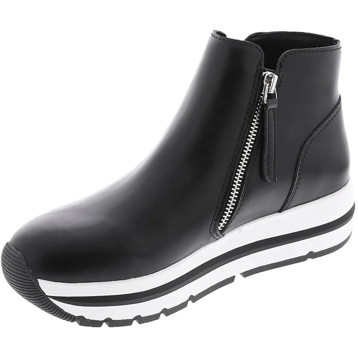 Glided Womens Leather Flatform Ankle Boots