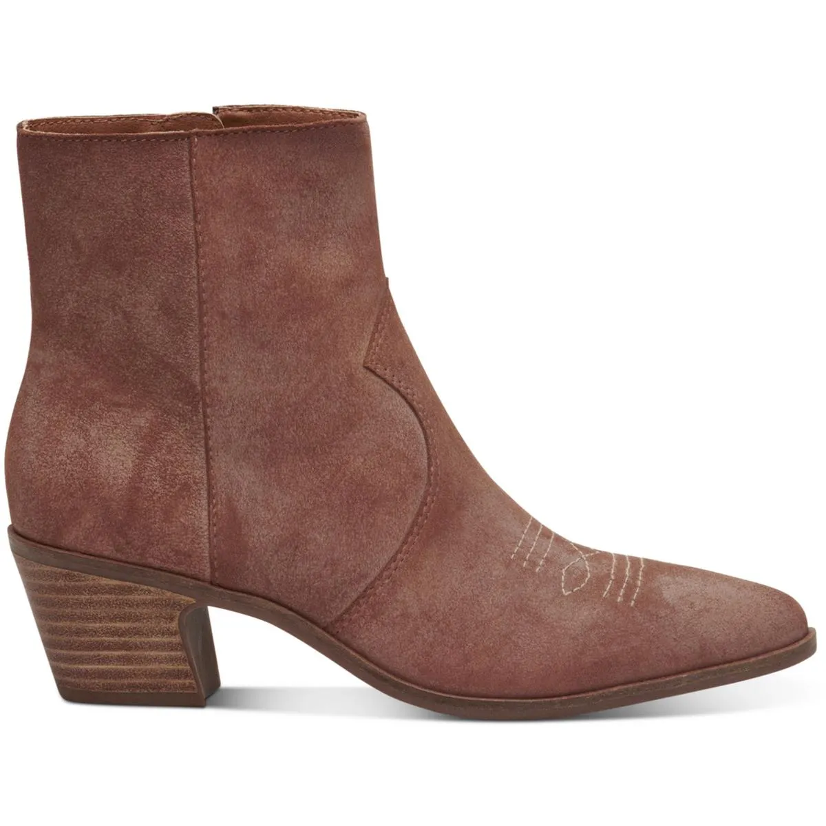 GODDIY Womens Faux Suede Zipper Ankle Boots