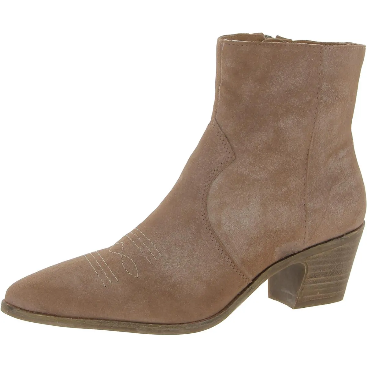 GODDIY Womens Faux Suede Zipper Ankle Boots