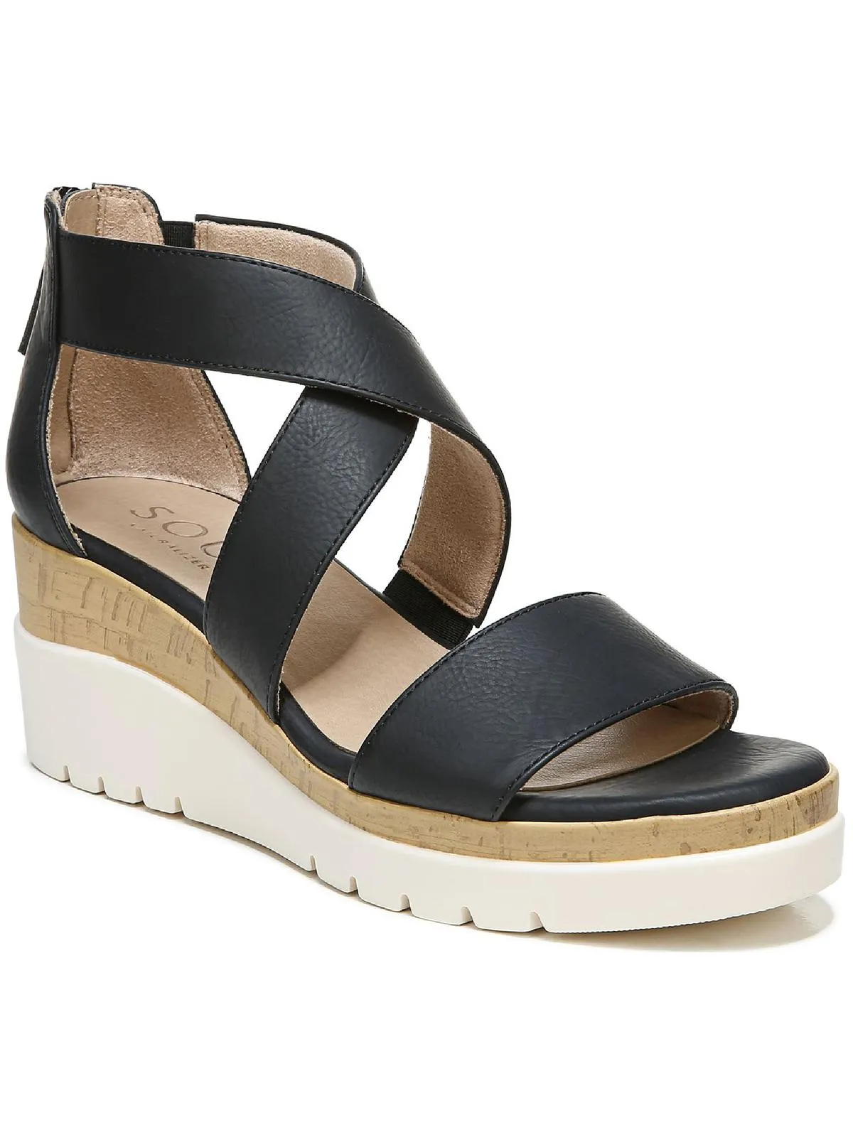 Good Times Womens Zipper Comfort Wedge Sandals