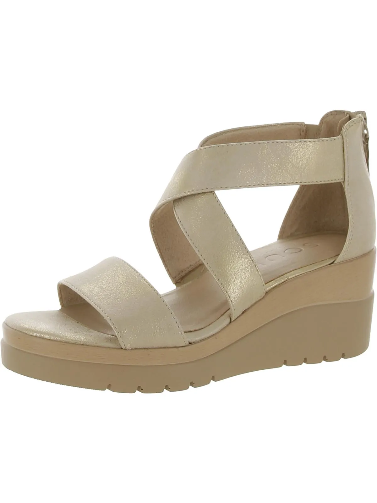 Good Times Womens Zipper Comfort Wedge Sandals