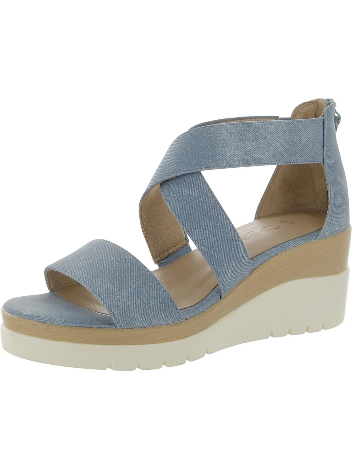 Good Times Womens Zipper Comfort Wedge Sandals