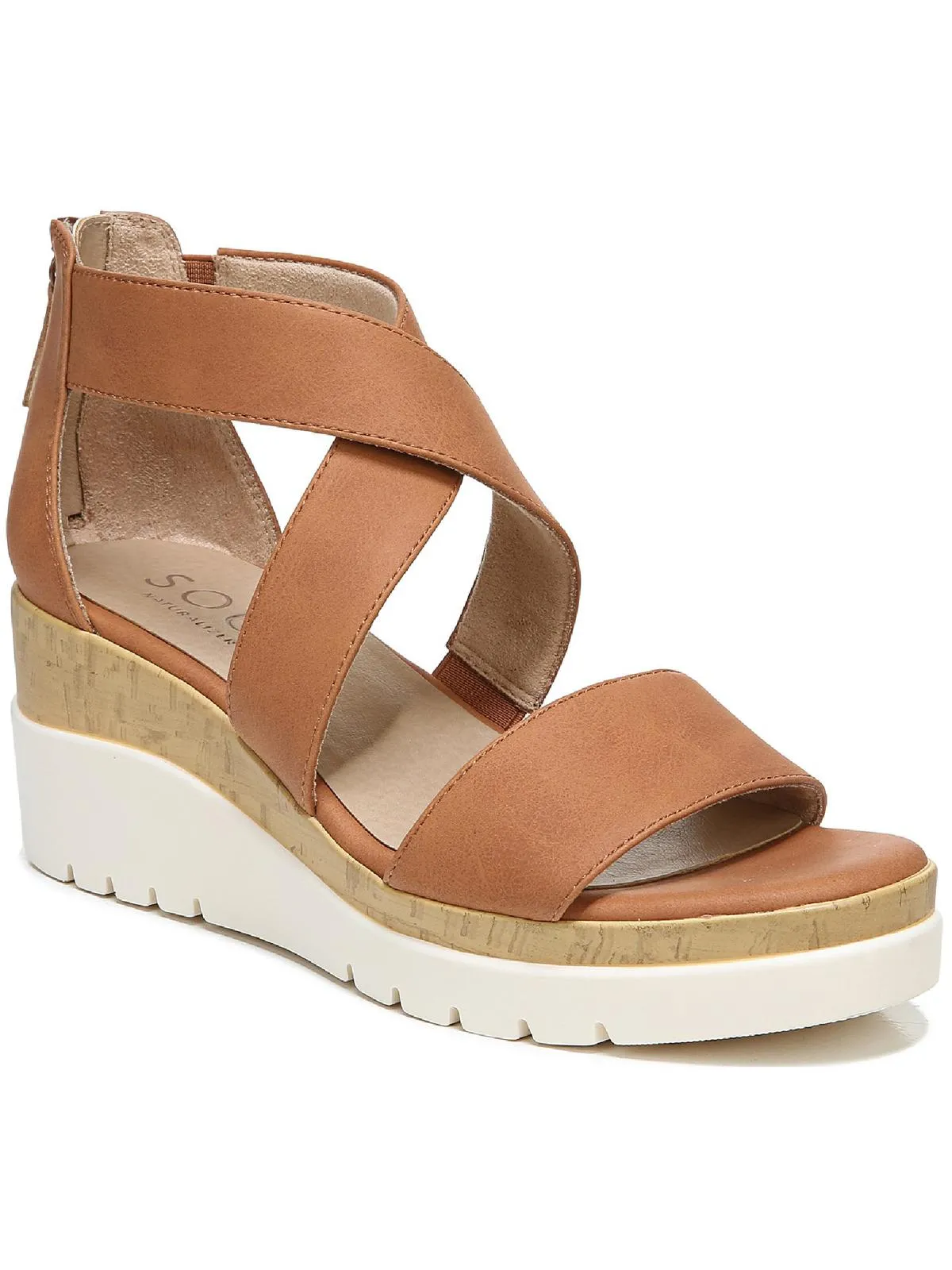 Good Times Womens Zipper Comfort Wedge Sandals