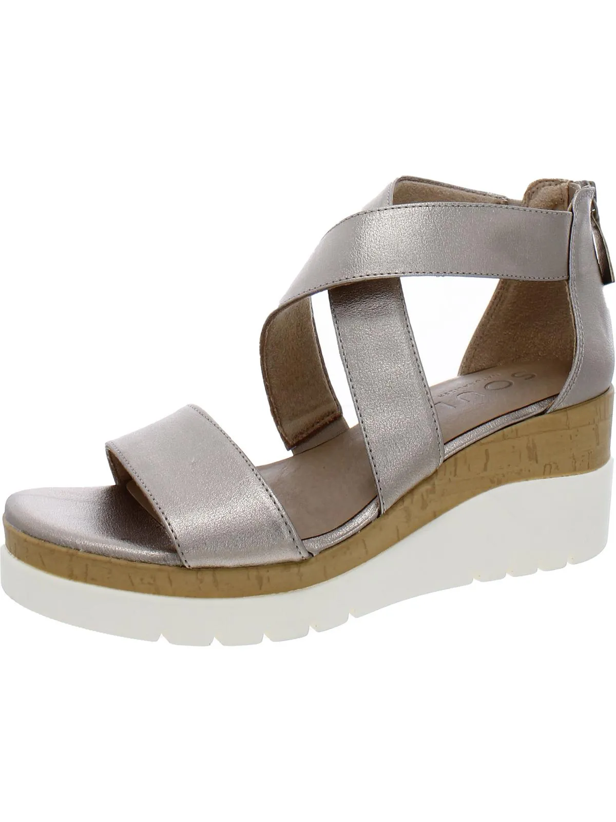 Good Times Womens Zipper Comfort Wedge Sandals