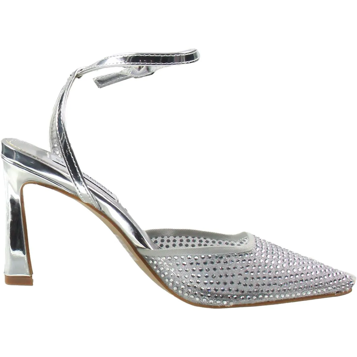 Gretzkey Womens Rhinestone Patent Ankle Strap