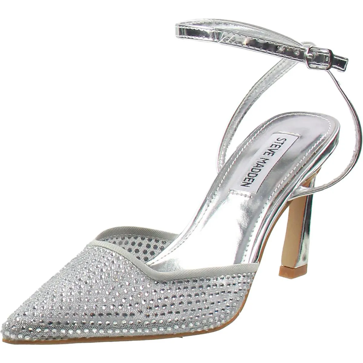 Gretzkey Womens Rhinestone Patent Ankle Strap