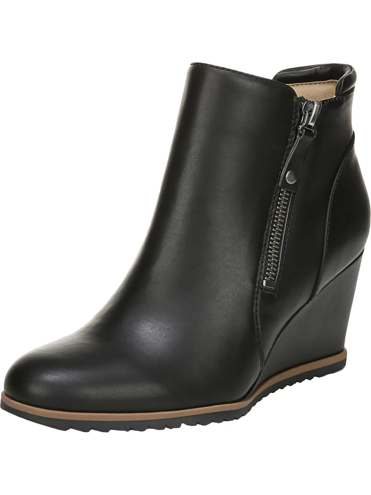 Haley Womens Zipper Ankle Wedge Boots
