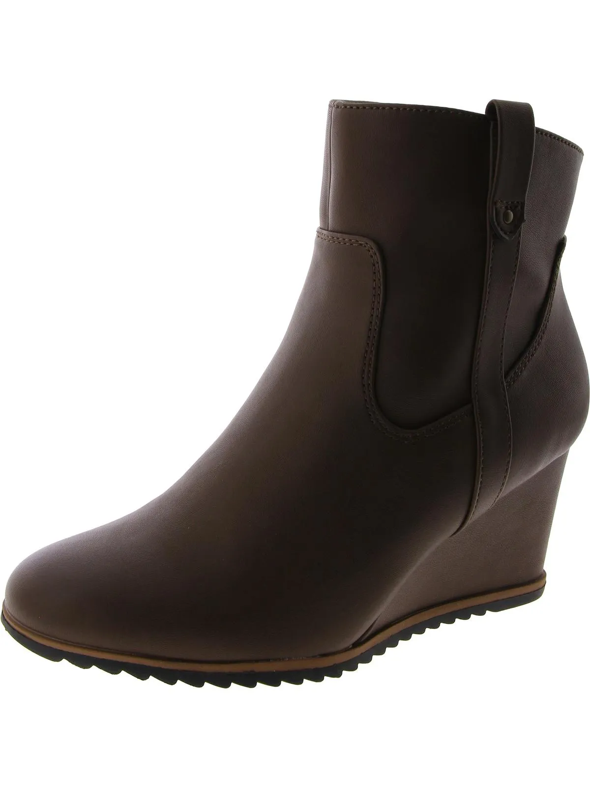 Haley Womens Zipper Ankle Wedge Boots