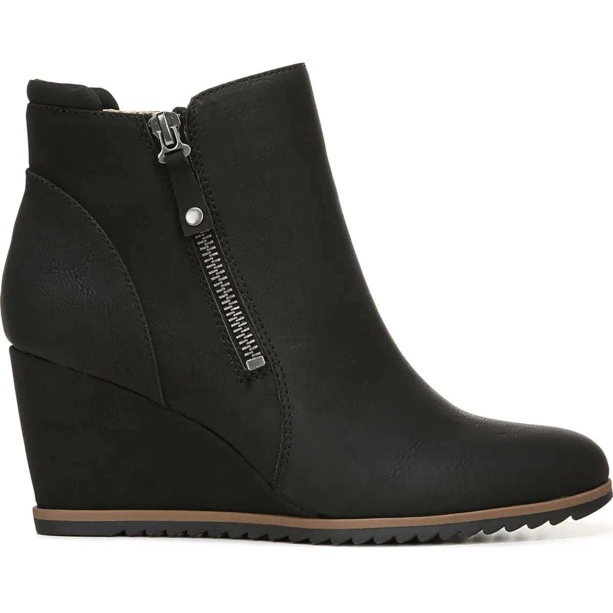 Haley Womens Zipper Ankle Wedge Boots