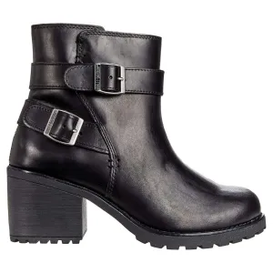 Harley Davidson Lalanne Double Strap Full Grain Leather Women's Block Heel Ankle Boots