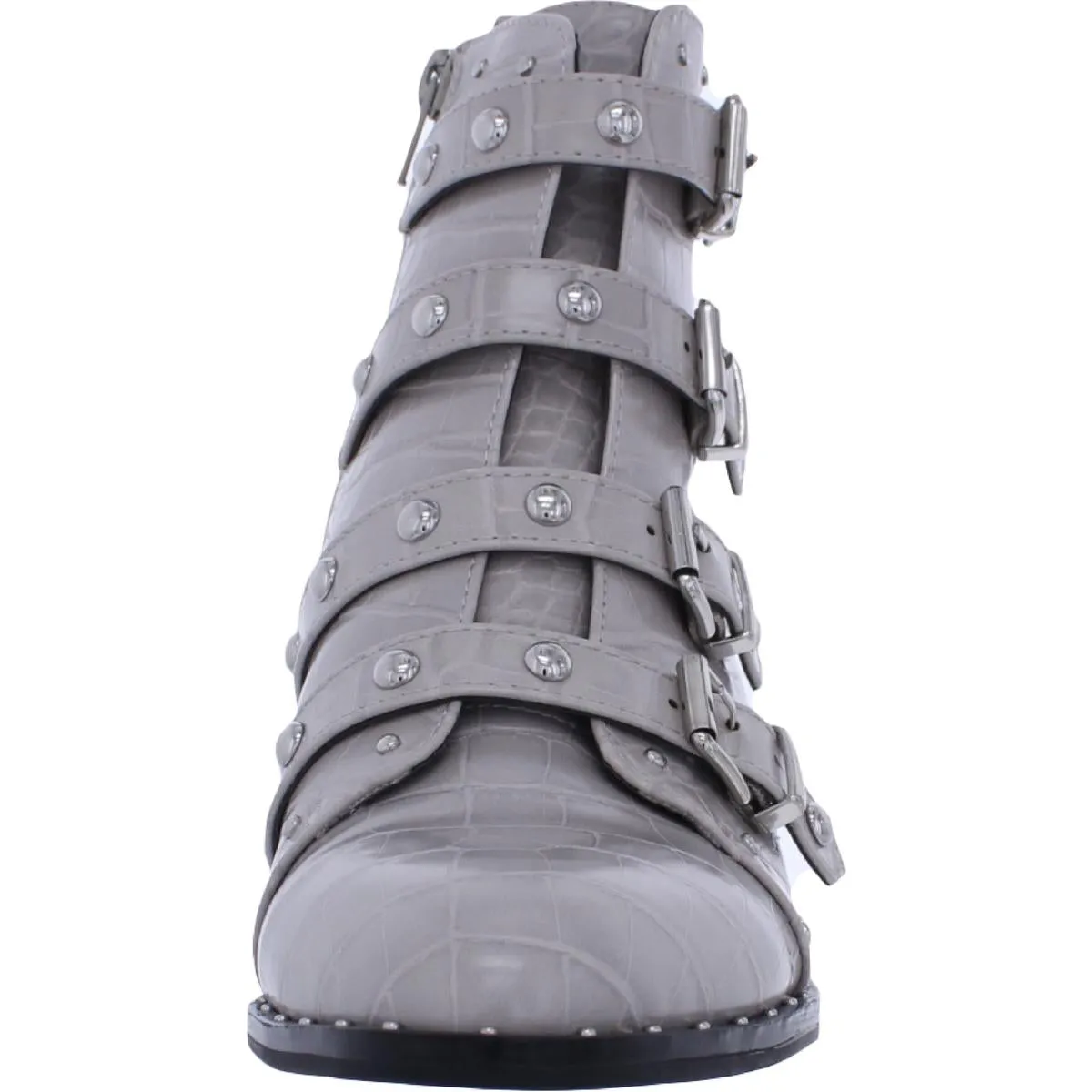 Haven Womens Faux Leather Studded Ankle Boots