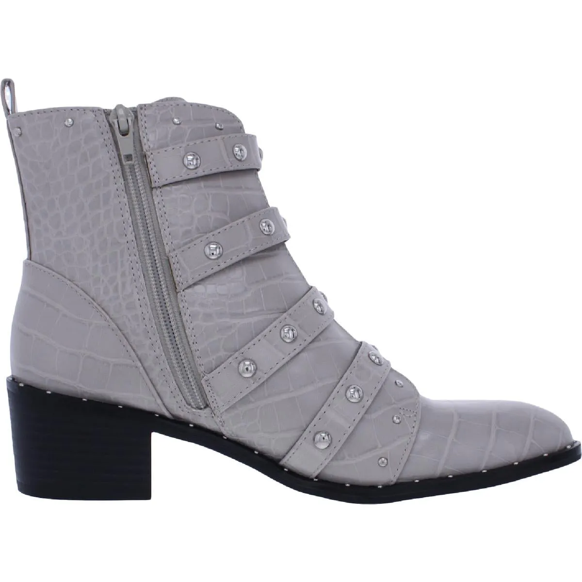 Haven Womens Faux Leather Studded Ankle Boots