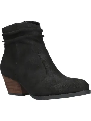 Helena Womens Faux Suede Block Heel Ankle Boots