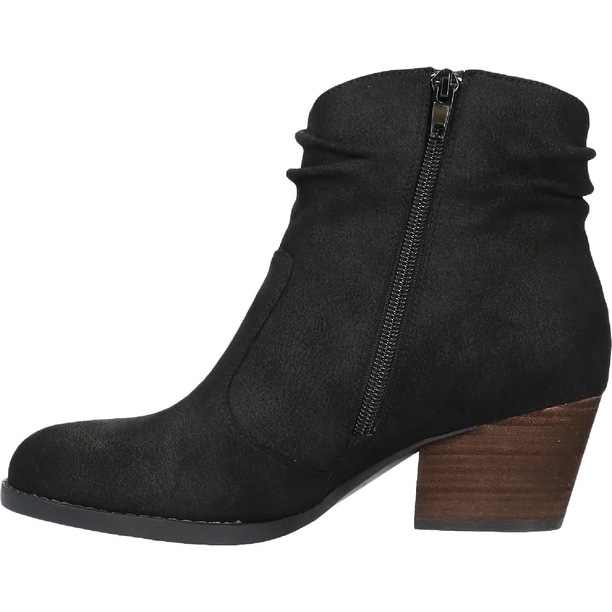 Helena Womens Faux Suede Block Heel Ankle Boots
