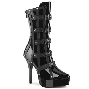 INDULGE-1038 Black Pat Ankle Boots