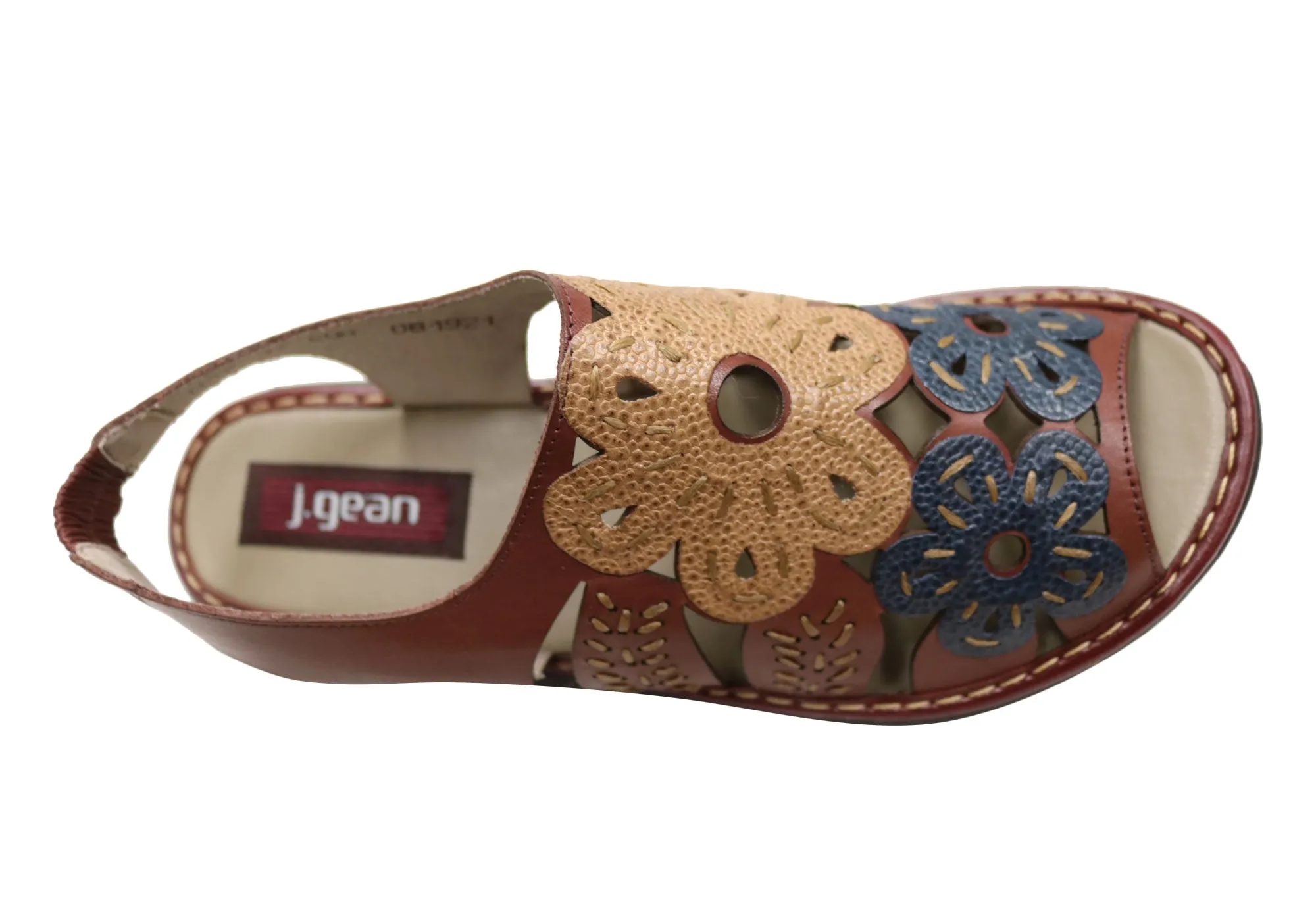 J Gean Orchid Womens Comfortable Leather Sandals Made In Brazil J Gean Shoes