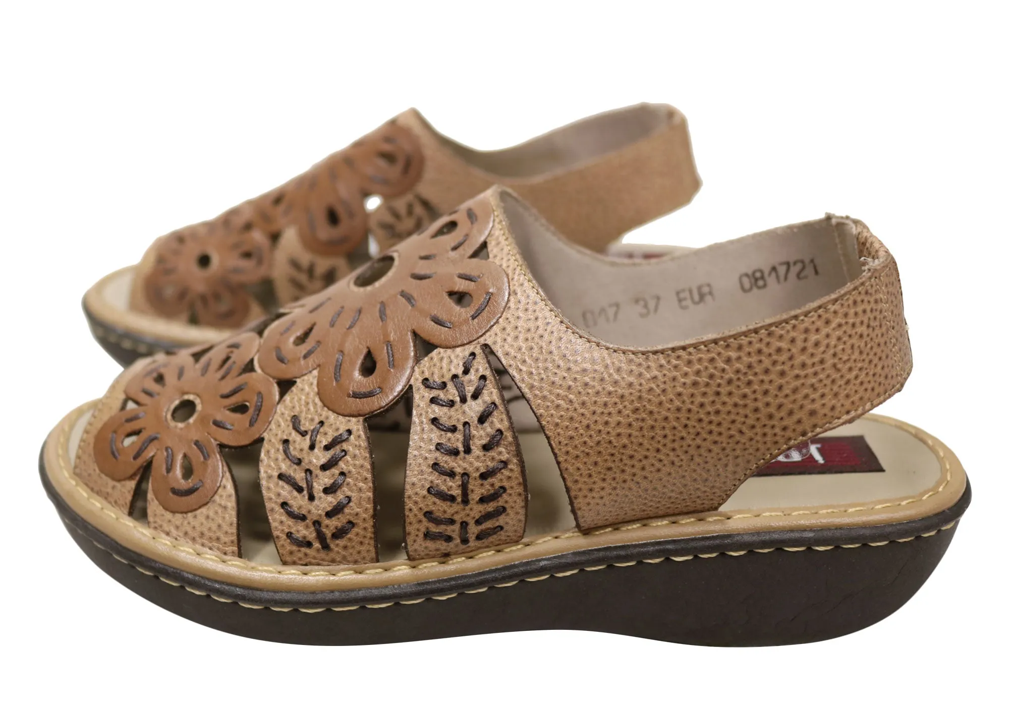 J Gean Orchid Womens Comfortable Leather Sandals Made In Brazil J Gean Shoes
