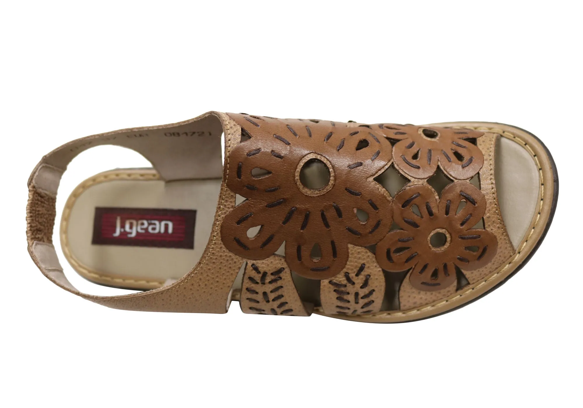 J Gean Orchid Womens Comfortable Leather Sandals Made In Brazil J Gean Shoes
