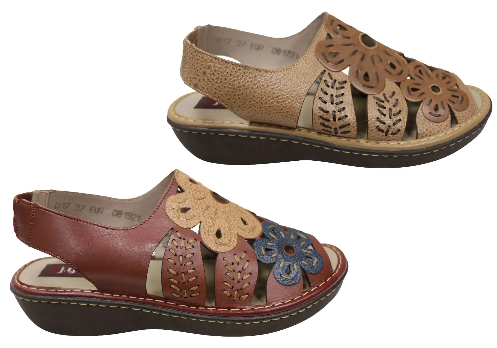 J Gean Orchid Womens Comfortable Leather Sandals Made In Brazil J Gean Shoes