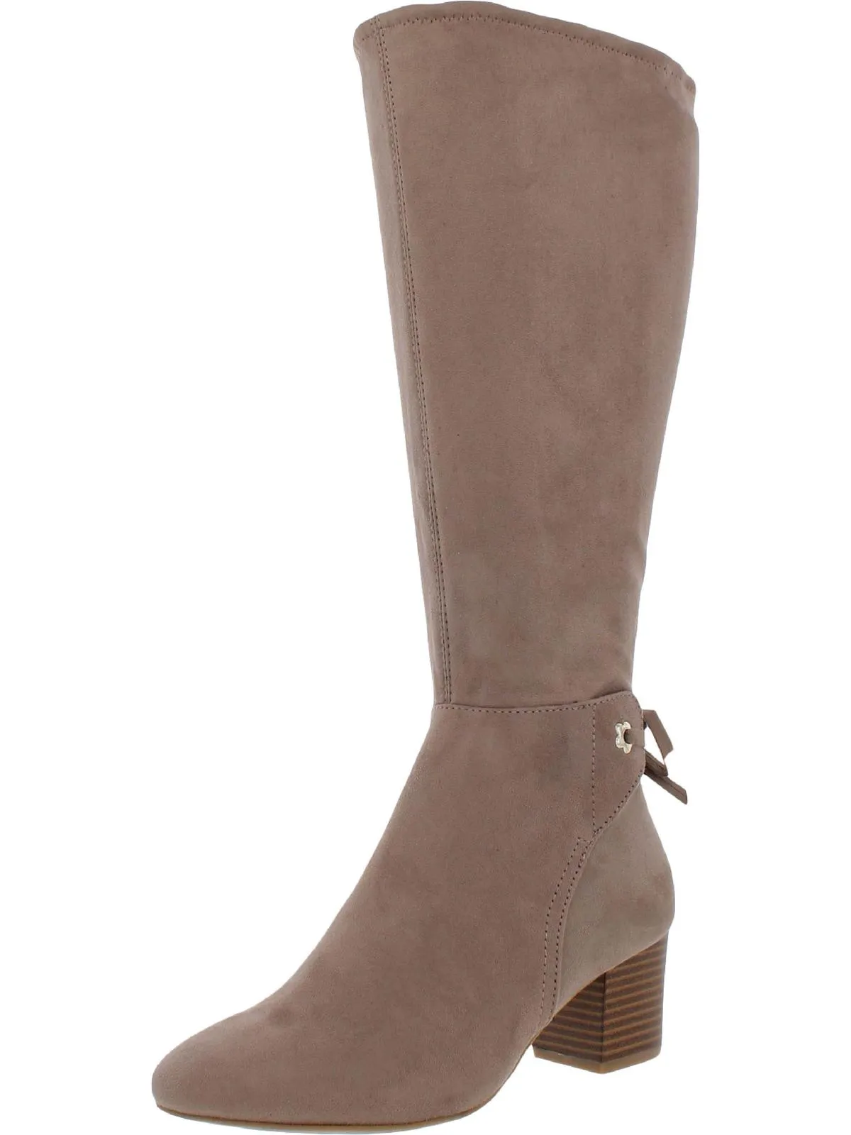 Jaccque Womens Faux Suede Wide Calf Knee-High Boots