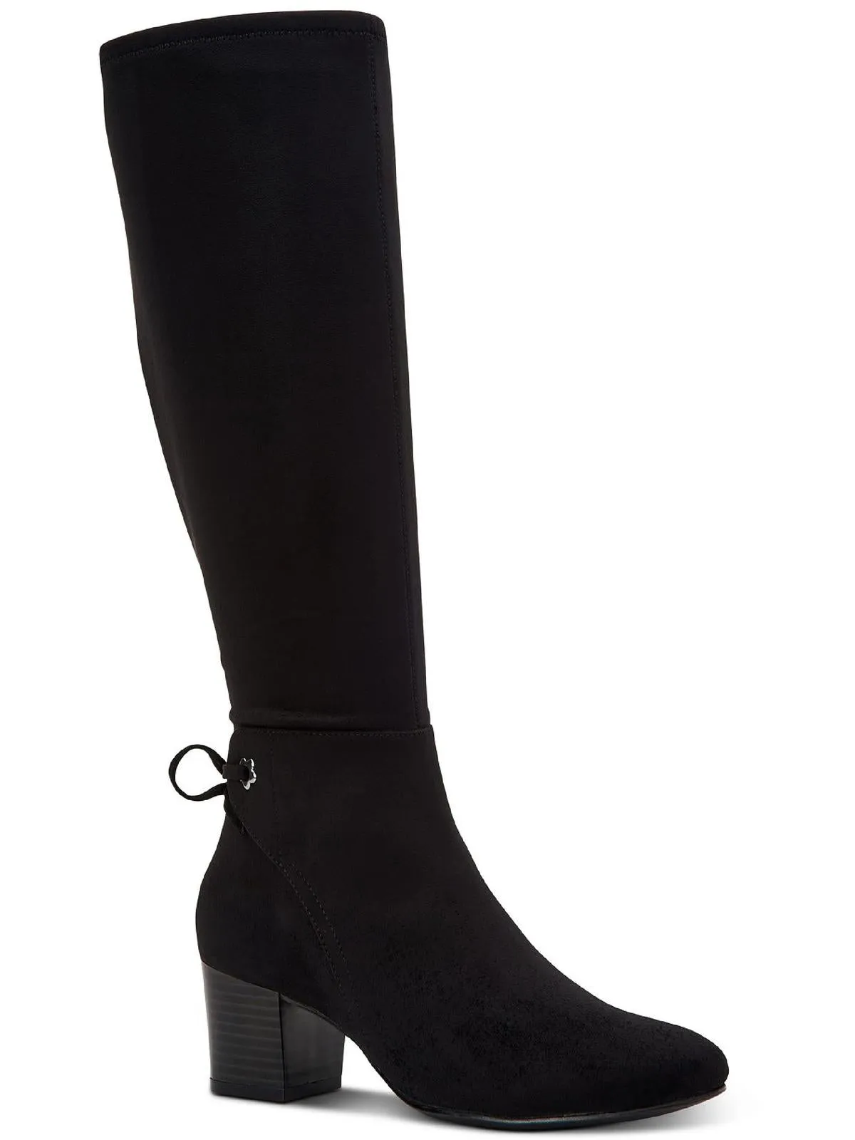 Jaccque Womens Faux Suede Wide Calf Knee-High Boots