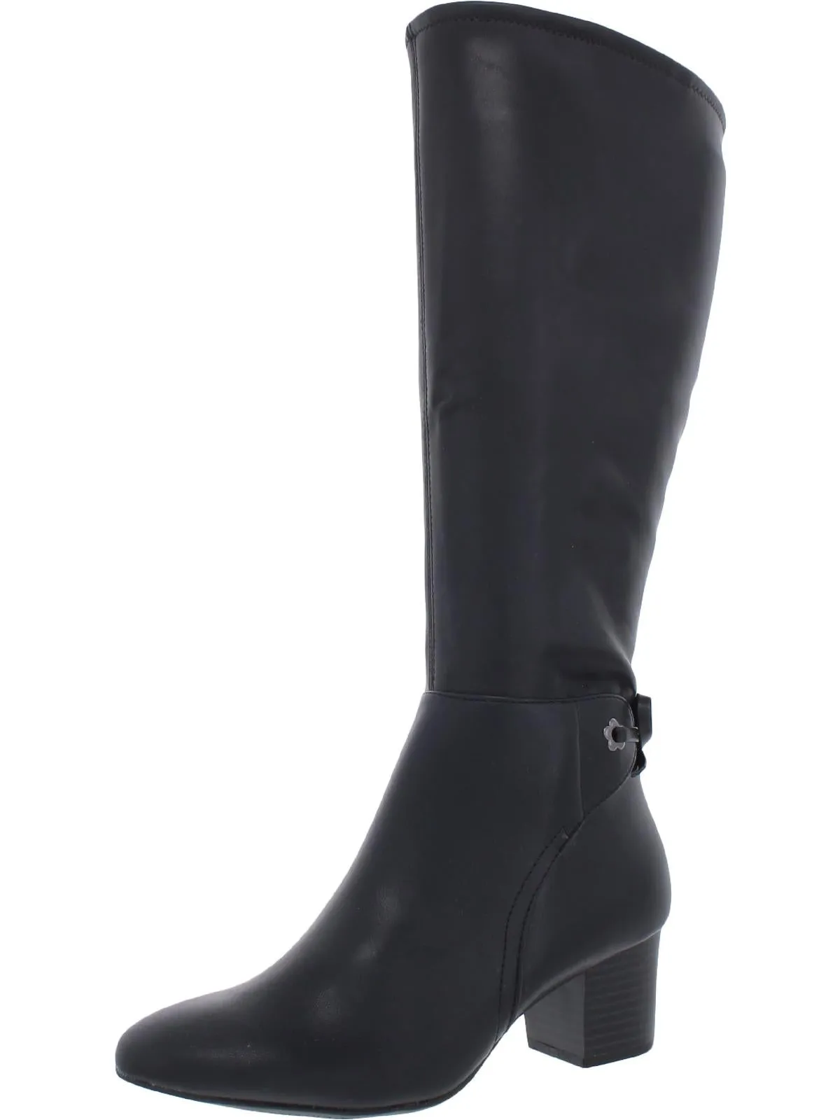 Jaccque Womens Faux Suede Wide Calf Knee-High Boots