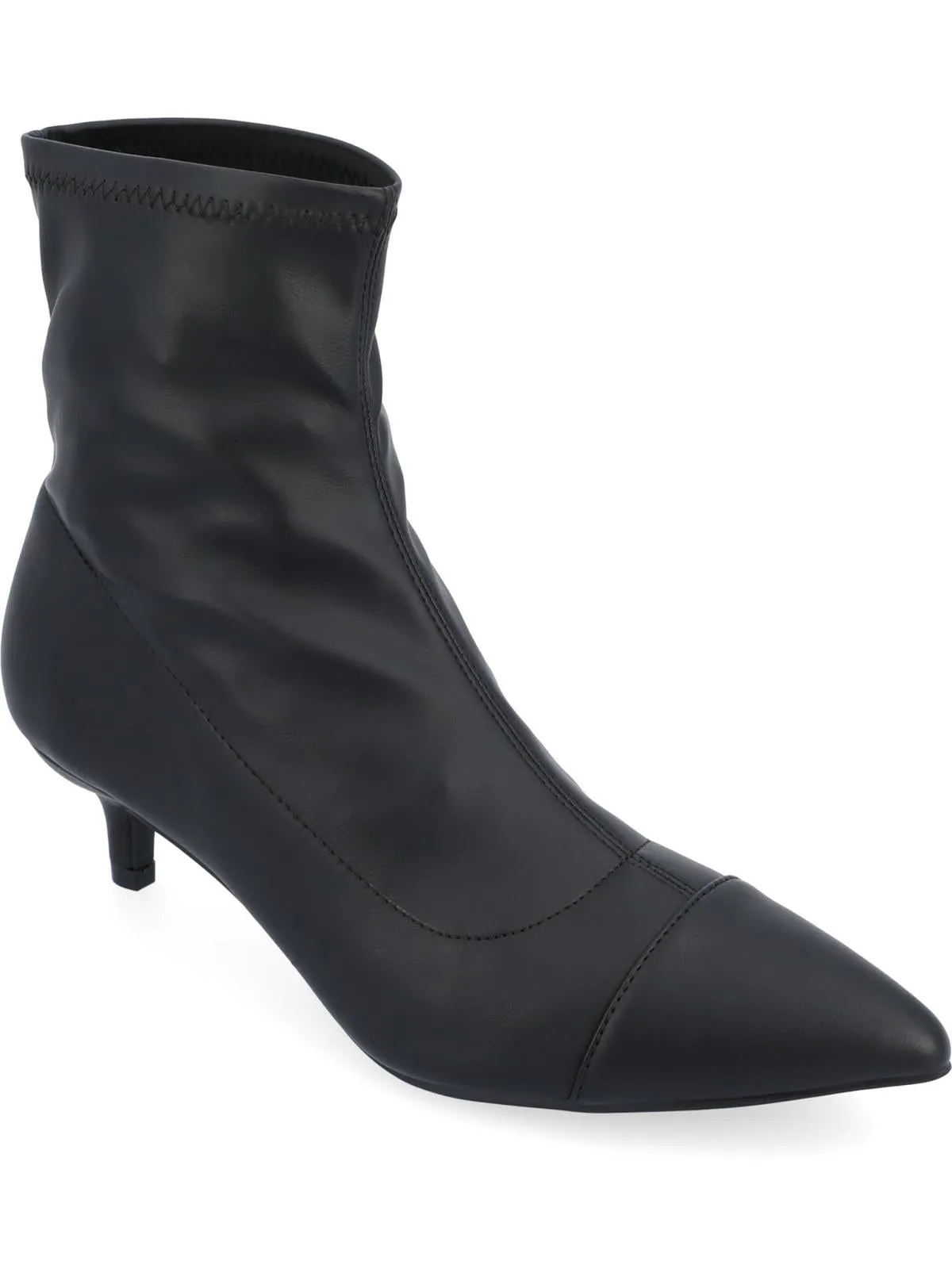 Jadde Womens Faux Leather Pointed Toe Ankle Boots