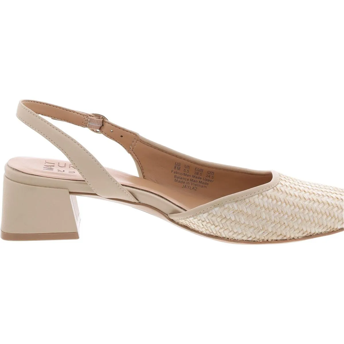 Jayla 2 Womens Woven Ankle Strap Slingback Heels