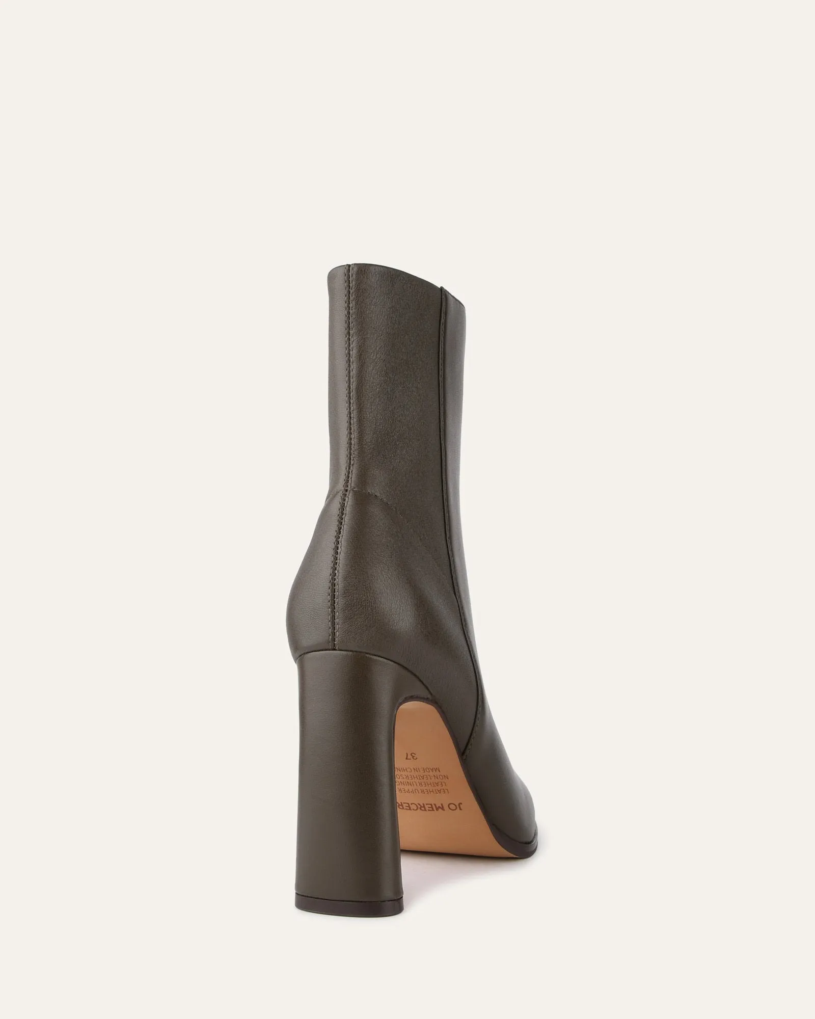 JEMIMA HIGH ANKLE BOOTS DARK OLIVE LEATHER
