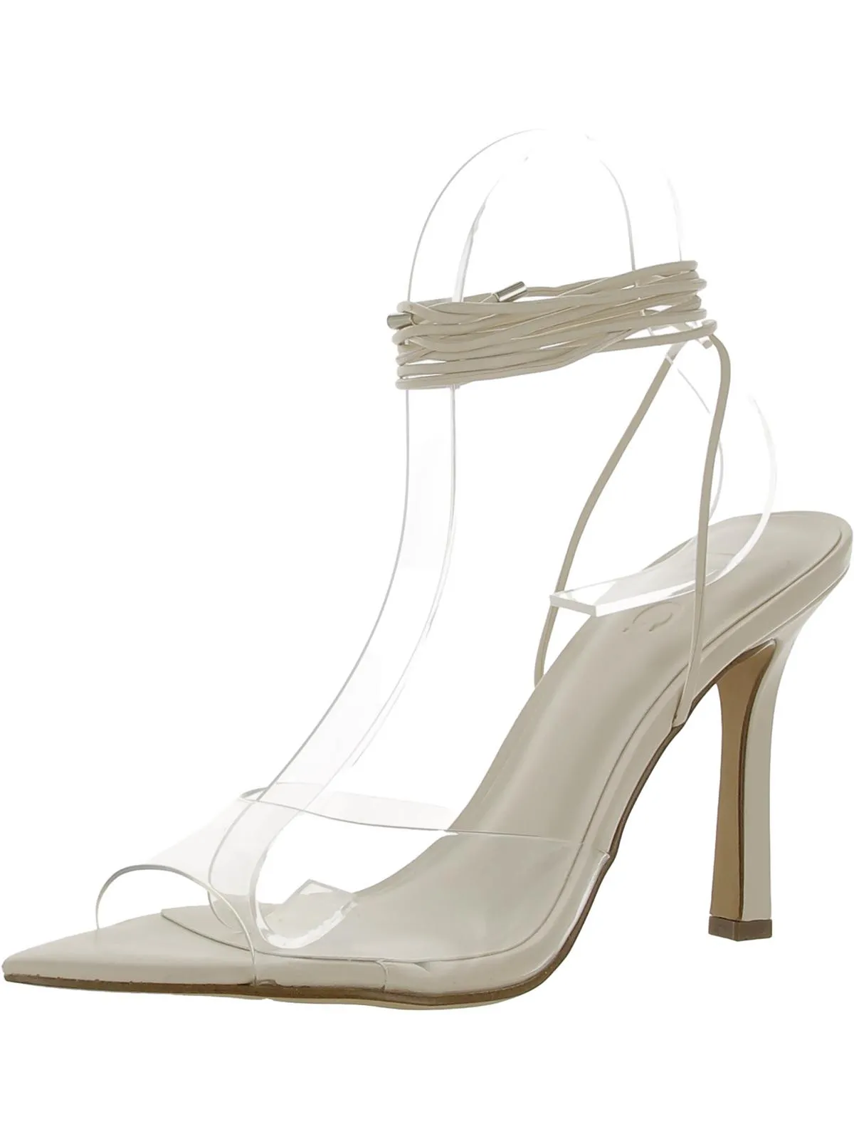 Jesippa Womens Faux Leather Ankle Wrap Heels