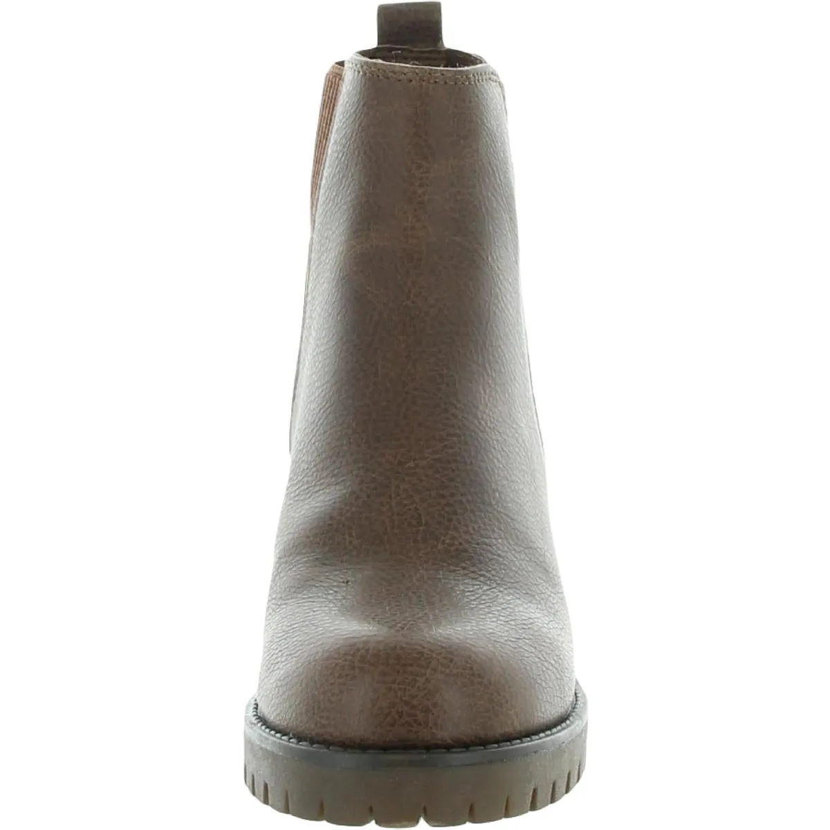 Jody Womens Faux Leather Lug Sole Chelsea Boots