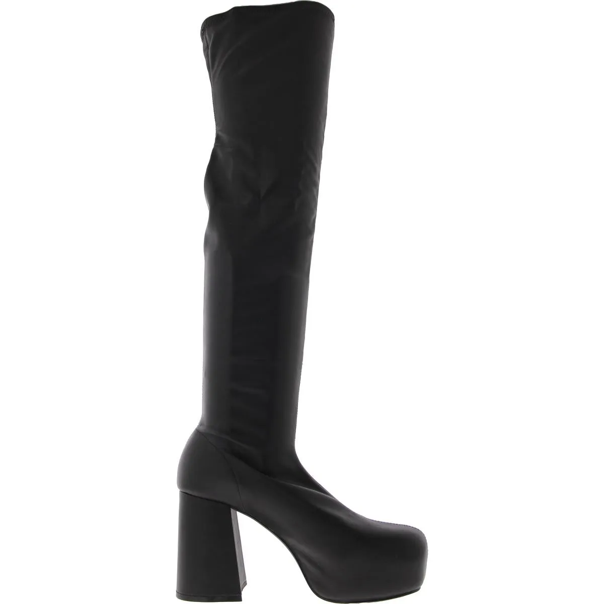 Joelle Womens Faux Leather Solid Knee-High Boots